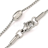 Non-Tarnish 304 Stainless Steel Box Chain Oval Link Necklaces NJEW-P315-01B-P-4