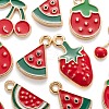 140Pcs 7 Style Light Gold Alloy Enamel Pendants ENAM-LS0001-65-4