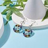 Natural & Synthetic Mixed Gemstone Braided Vortex Dangle Earrings X-EJEW-JE04906-02-3