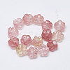 Carved Cherry Quartz Glass Beads Strands G-T122-08K-2