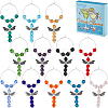 Glass Wine Glass Charms AJEW-SC0002-36-1