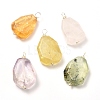 Natural Mixed Gemstone Faceted Pendants PALLOY-JF00993-01-1