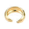 Brass Open Cuff Rings for Women X-RJEW-D016-08G-2