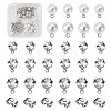  40Pcs 5 Style ABS Plastic Imitation Pearl & Clear Cubic Zirconia Stud Earring Findings EJEW-TA0001-08-11