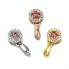 Rack Plating Brass Micro Pave Cubic Zirconia Ice Pick Pinch Bails KK-K340-28B-1