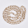 Electroplate Transparent Glass Beads Strands EGLA-T020-05B-2