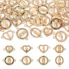  32Pcs 8 Styles Alloy Pave Clear Cubic Zirconia Connector Charms FIND-TA0003-09-1