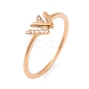 304 Stainless Steel Letter W Finger Ring for Women RJEW-C086-07-RG-1