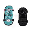 Skateboard with Word Cool People Skate Enamel Pin JEWB-N007-246-1