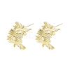 Brass Micro Pave Clear Cubic Zirconia Stud Earring Findings LS-KK-Z106-02G-01-1
