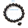 SUNNYCLUE Natural Black Agate Round Beads Stretch Bracelets BJEW-PH0001-10mm-01-3