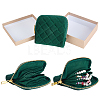 Rhombus Textured Velvet Jewelry Storage Zipper Pouches for Earrings Rings Bracelets Necklaces ABAG-WH0085-012E-1