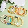 8Pcs 6 Style Synthetic Imperial Jasper & GLass Beaded Stretch Bracelets Set BJEW-SW00086-02-6