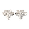 Flower Iron Stud Earrings EJEW-L096-007P-1