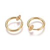 304 Stainless Steel Retractable Clip-on Hoop Earrings STAS-O135-01F-G-1
