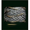 Criss Cross Alloy Crystal Rhinestone Wide Finger Rings FS-WGCE8BA-04-3