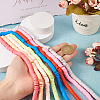  8 Strands 8 Colors Flat Round Handmade Polymer Clay Beads CLAY-TA0001-26-5