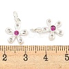 Rack Plating Brass Micro Pave Clear Cubic Zirconia Charms KK-F089-07S-3
