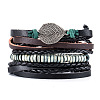 Cowhide & Imitation Leather Cord Knitted Multi-strand Bracelets WG31D03-11-1