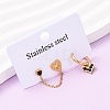 304 Stainless Steel Heart Stud Earring & Hoop Earring Sets EJEW-K268-93G-01-2-1