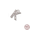 Real Platinum Plated Rhodium Plated 925 Sterling Silver Micro Pave Clear Cubic Zirconia Charms STER-P054-10P-K-1
