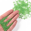 12/0 Grade A Rainbow Lawn Green Transparent Glass Seed Beads for Jewelry Making X-SEED-Q010-F549-4