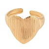 Ion Plating(IP) 304 Stainless Steel Heart Open Cuff Rings for Women RJEW-Z057-03G-2