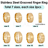 14Pcs 7 Styles Stainless Steel Grooved Finger Ring Settings STAS-SC0010-65G-2
