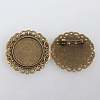 Vintage Alloy Brooch Cabochon Bezel Settings PALLOY-N0085-53AB-NF-2