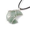 Natural Green Aventurine Crescent Moon Pendant Necklace NJEW-TA00032-02-5