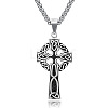 Alloy Triquetra/Trinity Knot Cross Pendant Necklaces PW23033028371-1