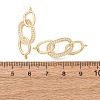 Brass Micro Pave Clear Cubic Zirconia Connector Charms CU-CBA4579-16G-2