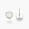 Tarnish Resistant Eco-Friendly 316 Surgical Stainless Steel Stud Earring Settings STAS-F181-01P-8mm-2