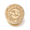 Golden Plated Round Shaped Wax Seal Brass Stamp Head STAM-K002-01G-02-1