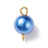 Glass Imitation Pearl Connector Charms PALLOY-JF01881-01-2