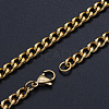 Men's 201 Stainless Steel Cuban Link Chain Necklaces NJEW-T012-04B-56-G-1