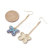 Alloy Enamel Butterfly Dangle Earrings EJEW-JE05604-03-3