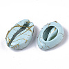 Spray Painted Natural Cowrie Shell Beads SSHEL-R047-03-A04-3