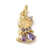 Brass Micro Pave Colorful Cubic Zirconia Glass Pendants KK-R162-026D-G-1