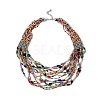 Bohemia Style Glass Seed Bead Multi-strand Necklaces NJEW-H063-01P-01-2