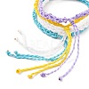 4Pcs 4 Colors Peach Blossom Braided Cord Bracelets Set BJEW-JB07608-5