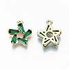 Brass Micro Pave Cubic Zirconia Charms KK-S359-021C-RS-2