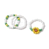 3Pcs 3 Style Glass Seed Beaded Stretch Rings RJEW-JR00658-01-1