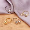 Rhodium Plated 925 Sterling Silver Double Balls Cuff Ring for Women JR911A-2