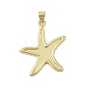 Starfish Rack Plating Brass Pendants KK-Z074-36G-1