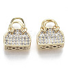 Brass Micro Pave Cubic Clear Zirconia Charms KK-N232-127-NF-1