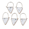 Synthetic Howlite Triangle Dangle Hoop Earrings G-S359-363J-1