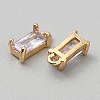 Golden Plated Brass Cubic Zirconia Charms LS-ZIRC-WH0015-01G-09-2