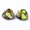 Assembled Bronzite and Imperial Jasper Pendants X-G-T111-04H-2
