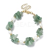 4Pcs 4 Style Natural Mixed Gemstone Chips & Pearl Beaded Bracelets Set BJEW-TA00349-2